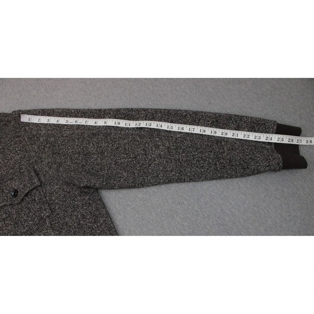 Levis Sweater Jacket Mens XL Gray Heathered Cotton Blend Hooded Button-Front